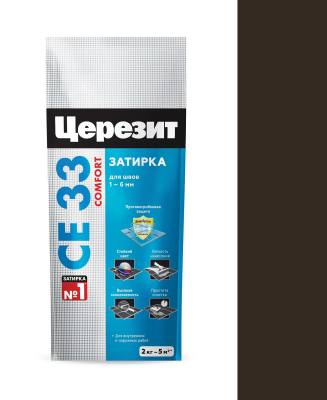 Затирка CERESIT СЕ33 S  №58 темно-коричневый 2-5мм 2кг  865585; 11588324